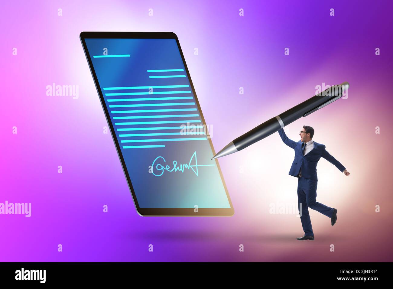 Electronic signature concept in business Stock Photo Alamy