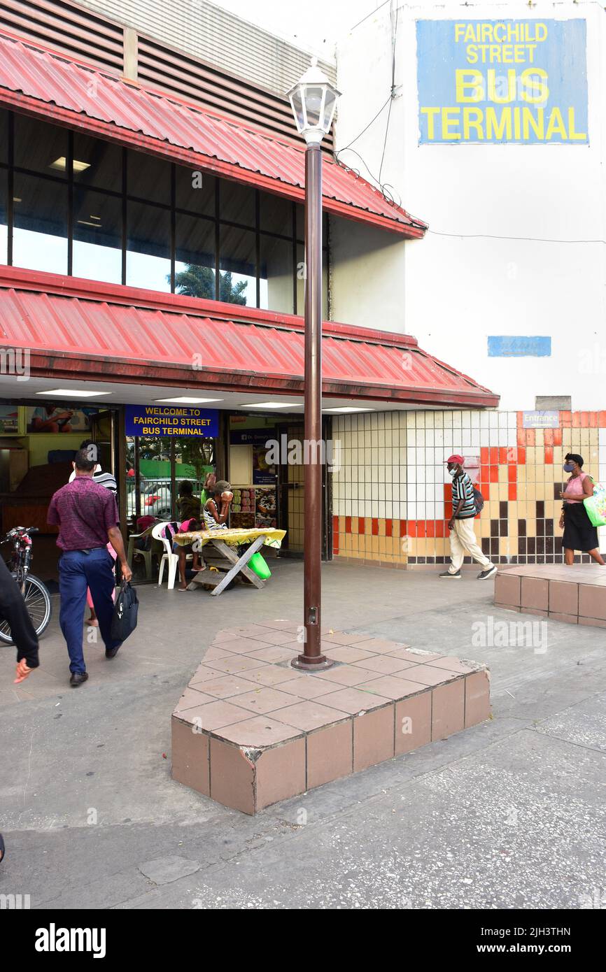 Bus terminal on fairchild bridgetown barbados hires stock photography