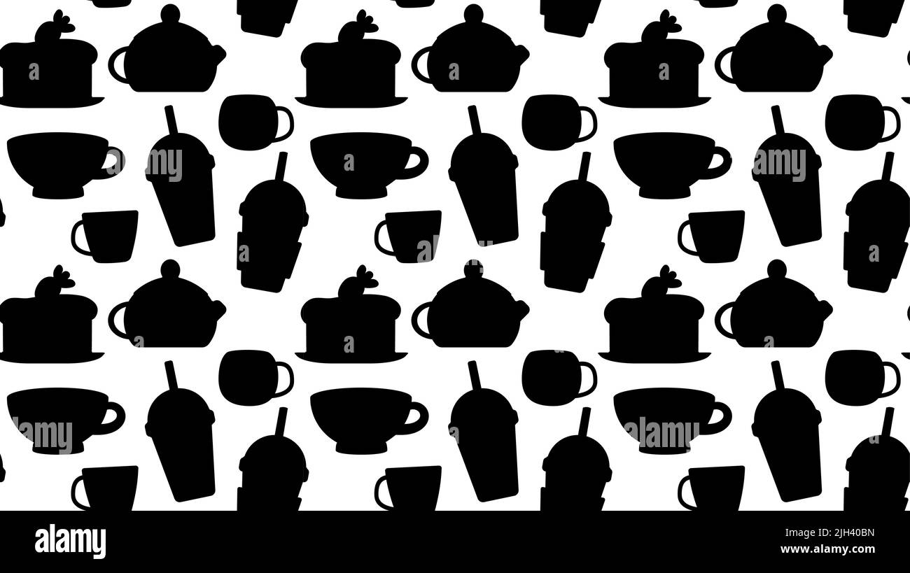 Seamless repeating pattern with drinks and desserts for cafe menu ...