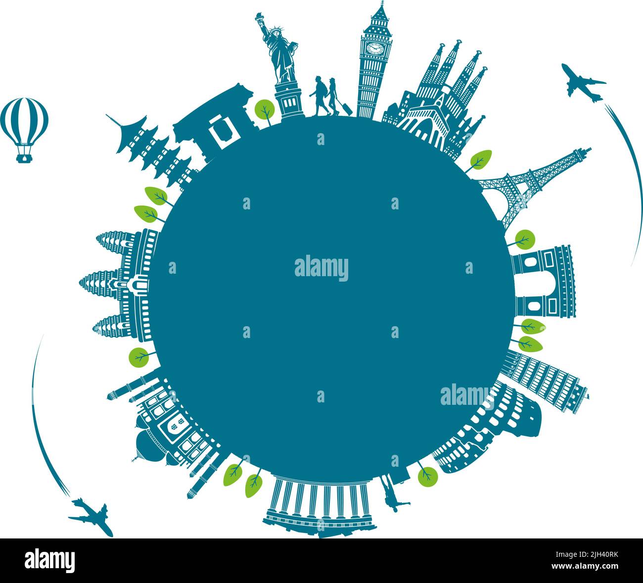 Let's go travel (vacation , travel motif ) vector illustration Stock