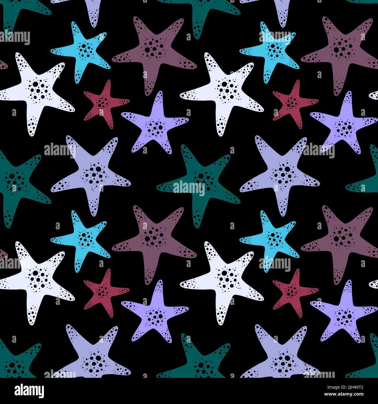 Summer ocean seamless sea star pattern for clothes print and