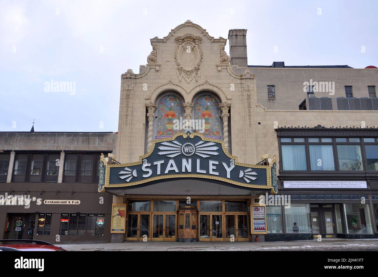 Stanley Theater is a historic Mexican Baroque style theater built in 1928 on 261 Genesee Street in downtown Utica, New York State NY, USA. Stock Photo