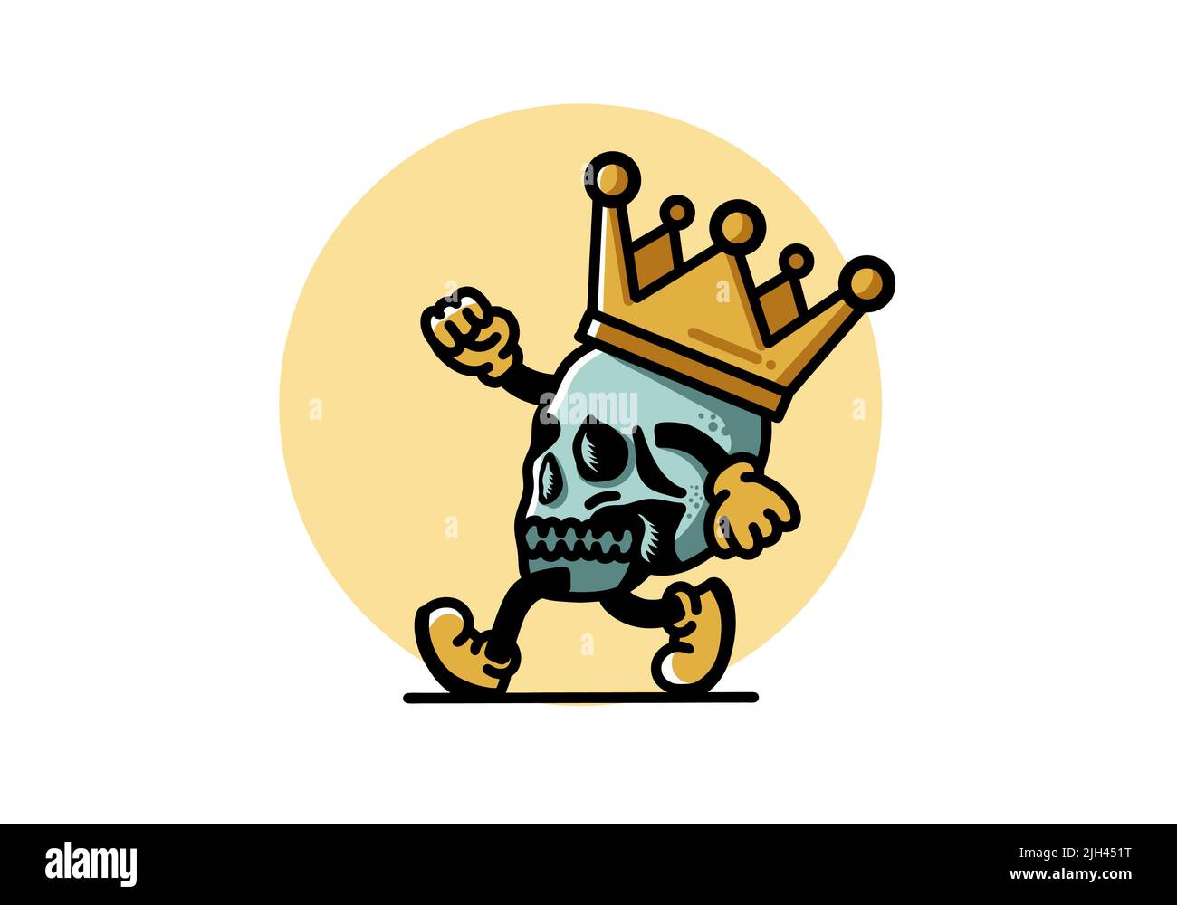 Skull King Vector Art with Golden Crown Stock Vector - Illustration of  stares, shouting: 230540627