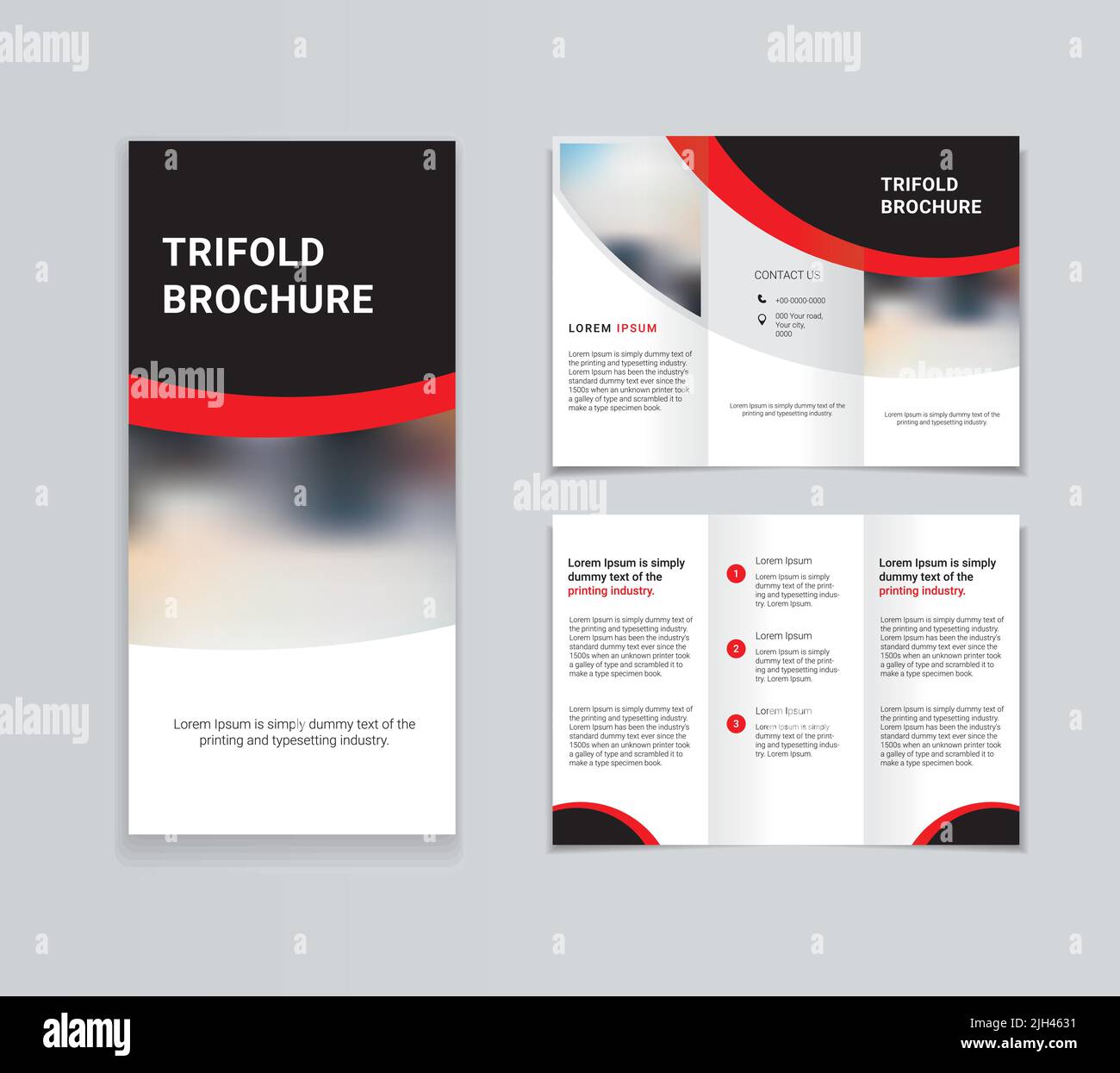 Tri Fold Brochure Design Template Stock Vector Image & Art - Alamy