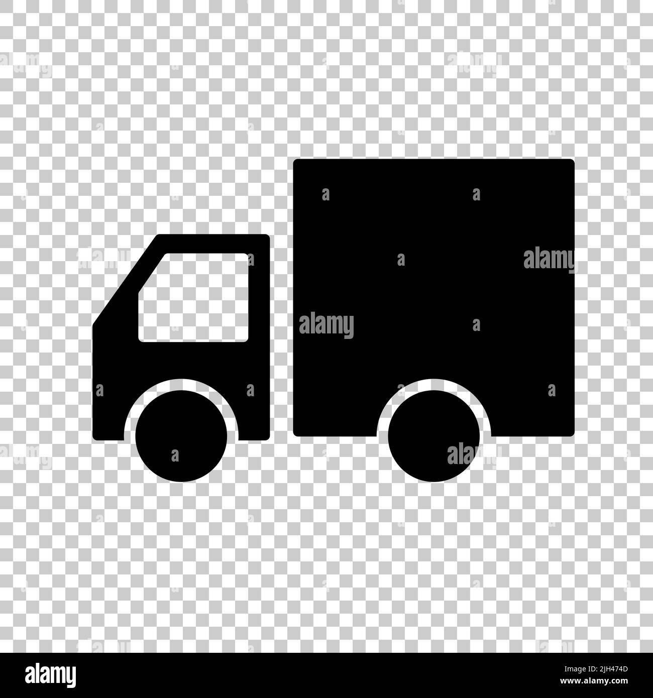 Truck silhouette icon isolated on transparent background. Transportation industry. Editable vector. Stock Vector