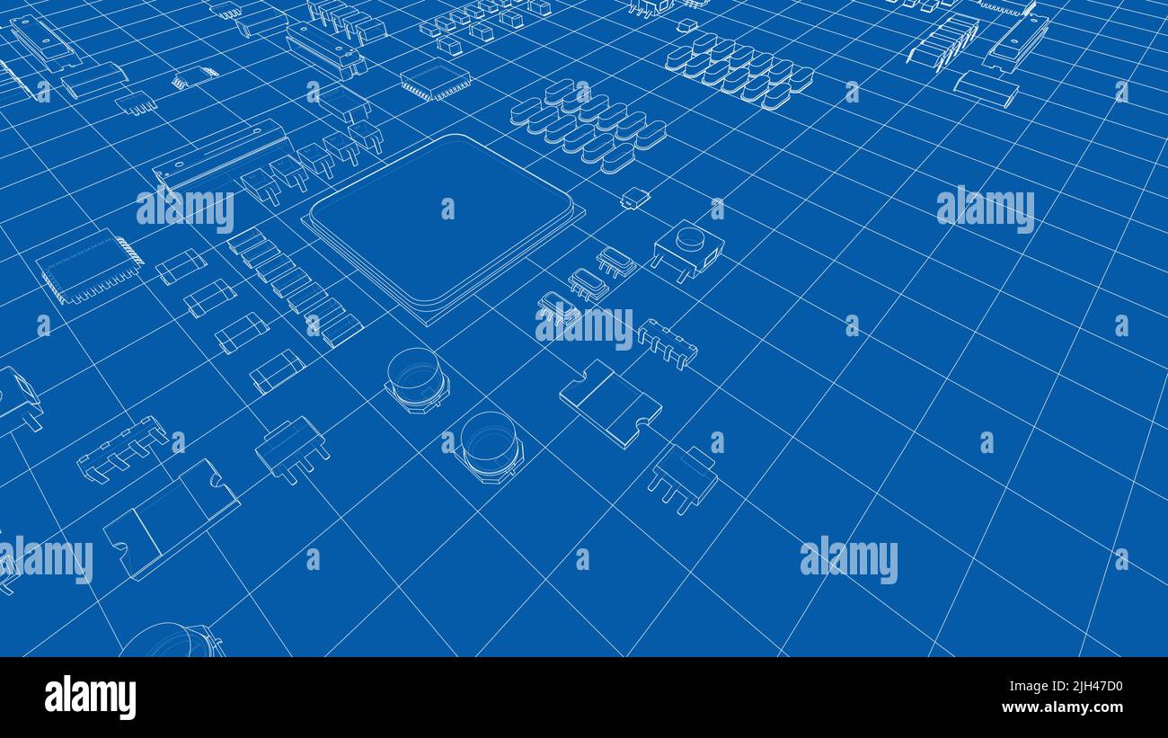 Electric circuit board, various chips. Vector Stock Vector Image & Art