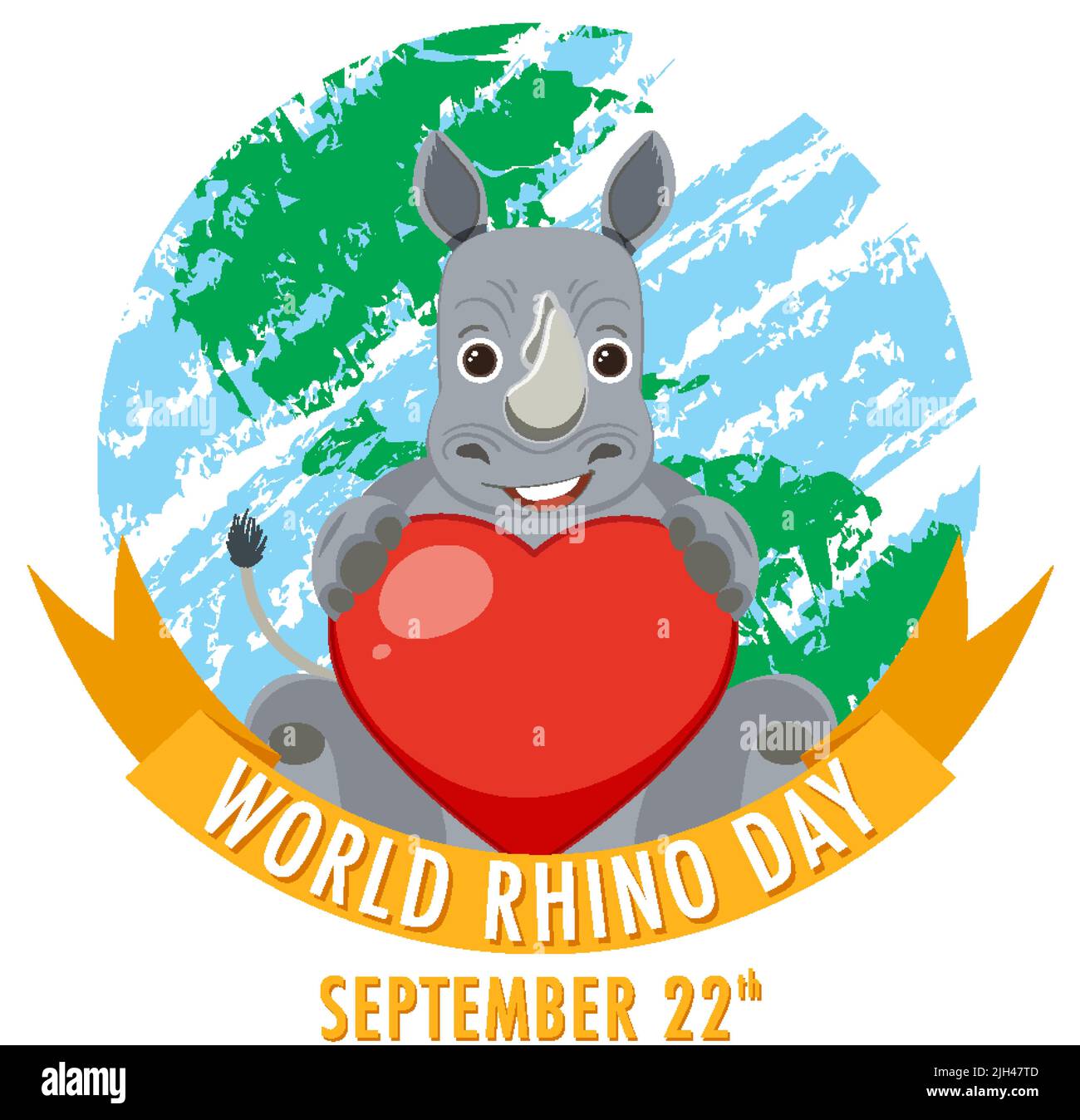 World Rhino Day September 22 illustration Stock Vector Image & Art - Alamy