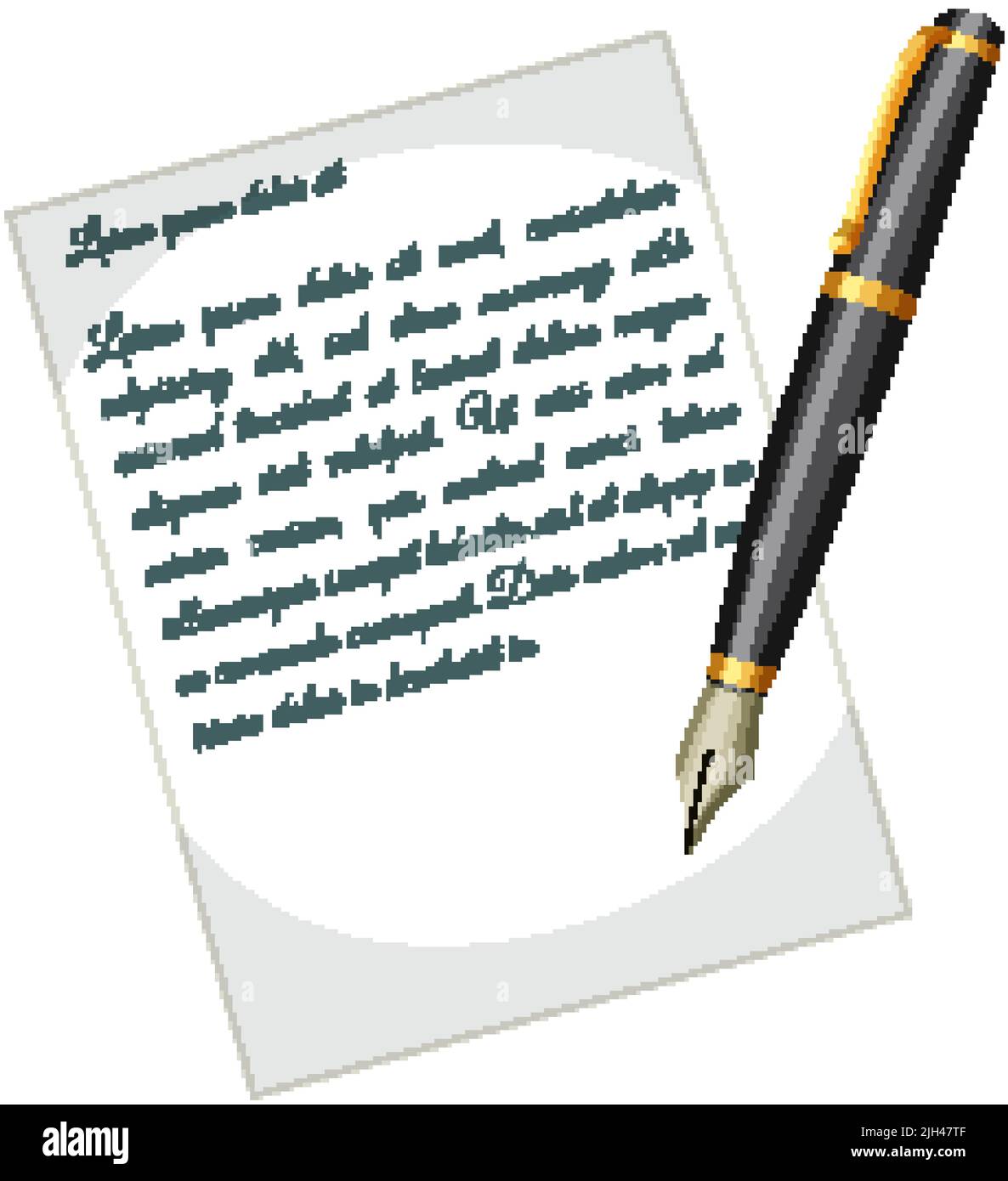 Pen and writing paper illustration Stock Vector Image & Art - Alamy