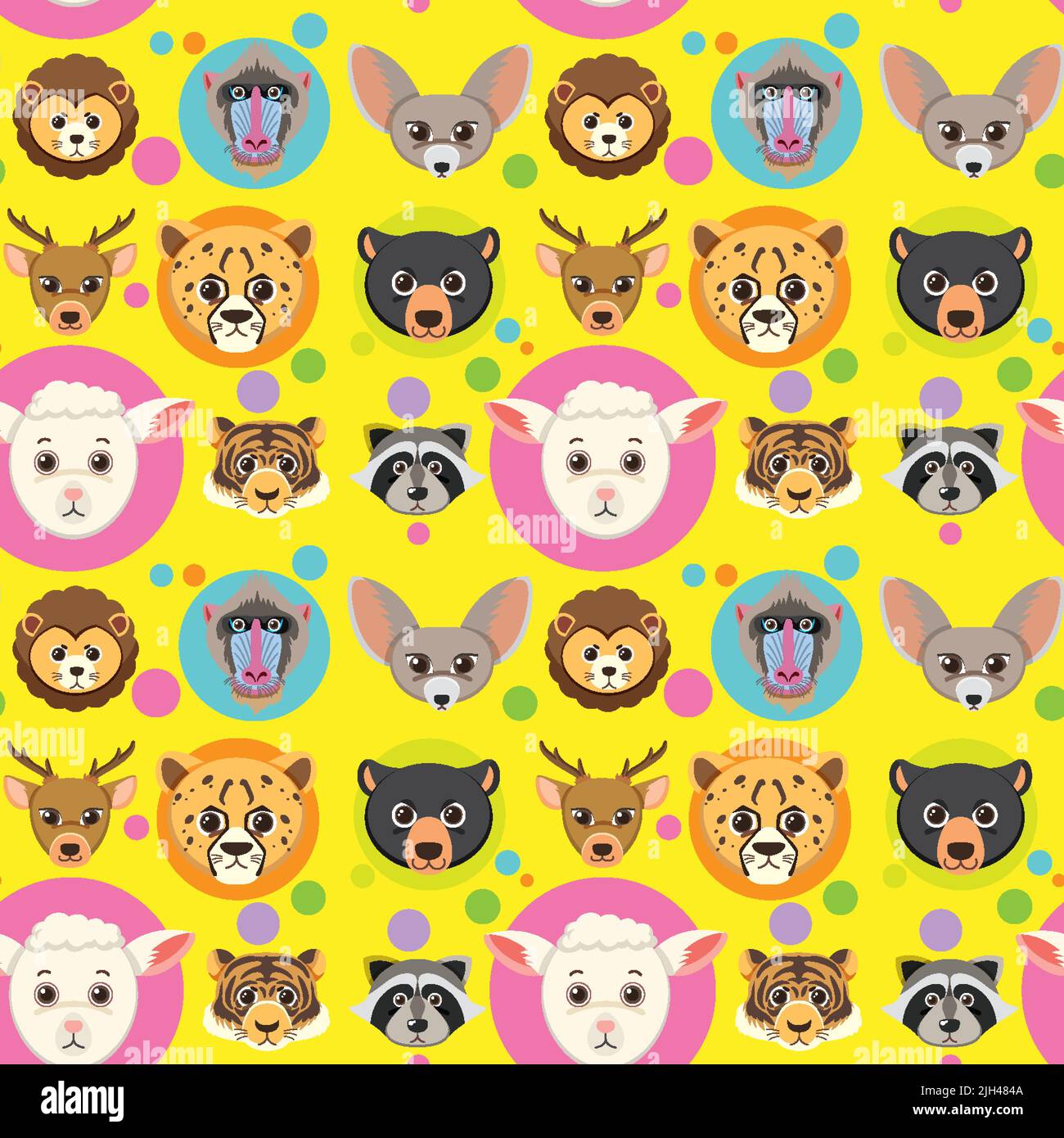 Cute animals seamless pattern illustration Stock Vector Image & Art - Alamy