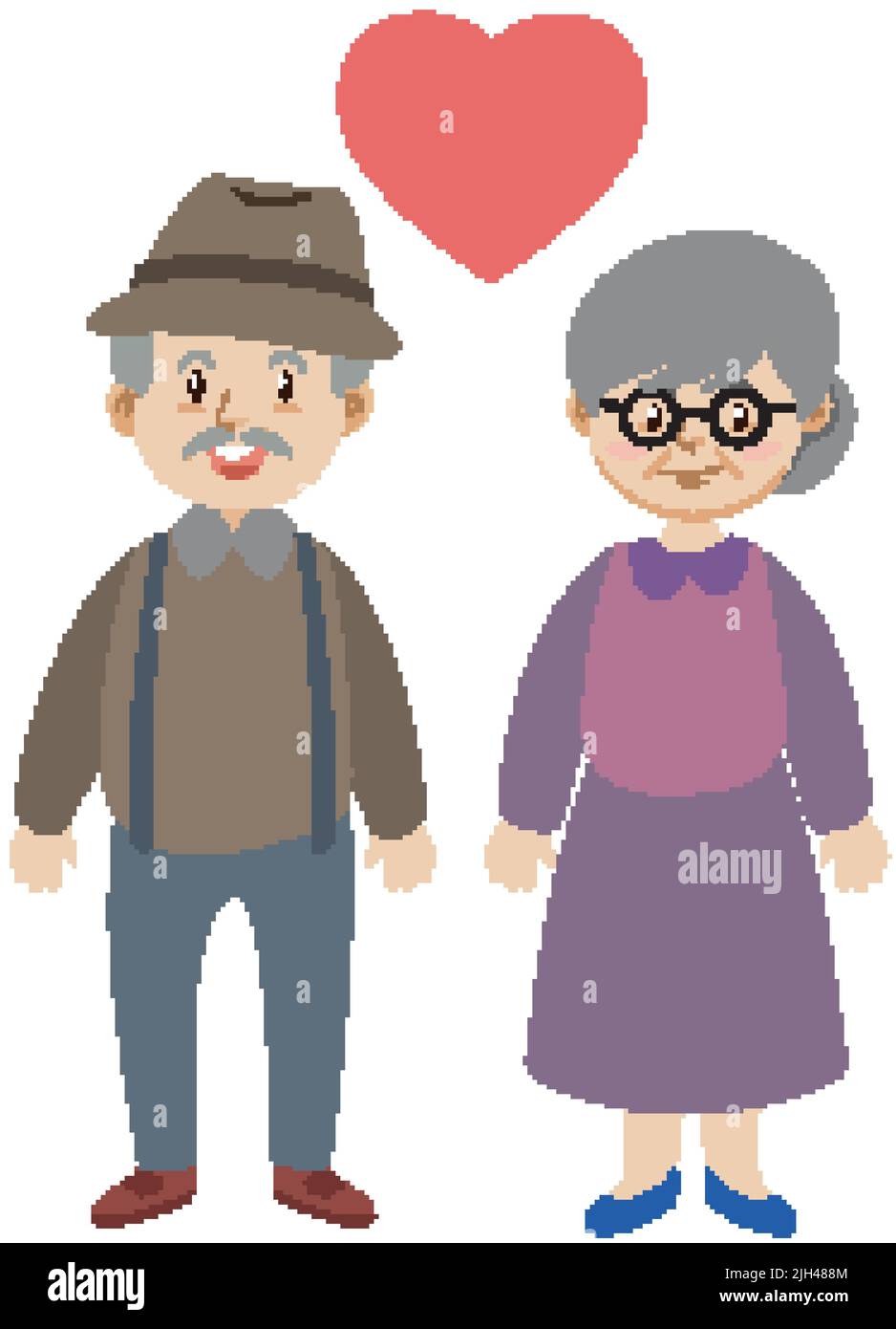 An old couple in love illustration Stock Vector Image & Art - Alamy