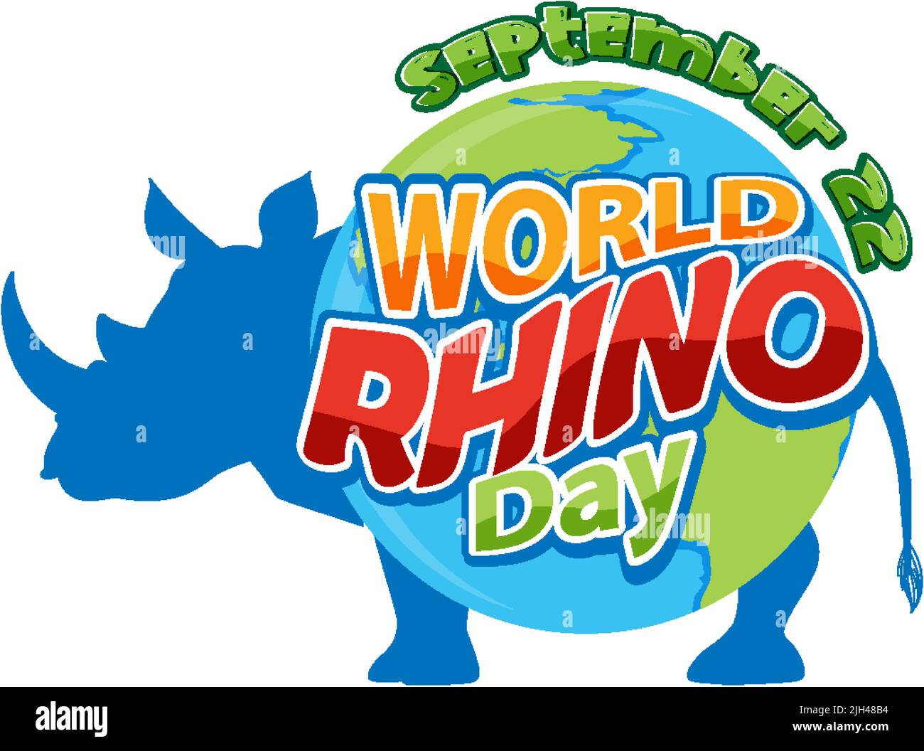 World Rhino Day September 22 illustration Stock Vector Image & Art - Alamy