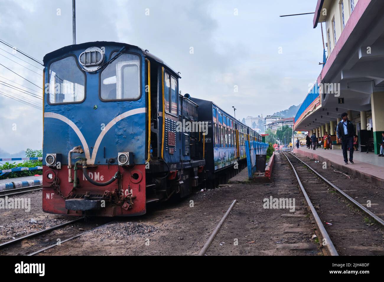 DARJEELING, INDIAN -June 22, Darjeeling Himalayan Railway at Station, Darjeeling Himalayan railway is a UNESCO world heritage site. Stock Photo