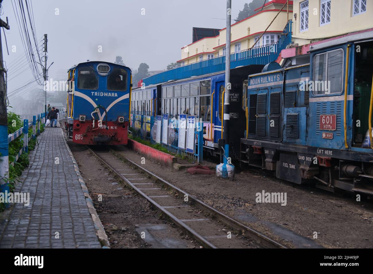 DARJEELING, INDIAN -June 22, Darjeeling Himalayan Railway at Station, Darjeeling Himalayan railway is a UNESCO world heritage site. Stock Photo
