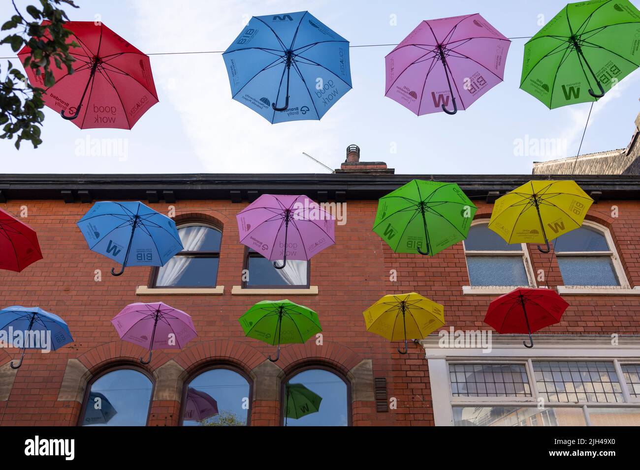 Hanley-Stoke-on-Trent, Staffordshire-United Kingdom July 14, 2022 The Umbrella project, celebrating neurodiversity and ADHD awareness,Piccadilly Hanle Stock Photo