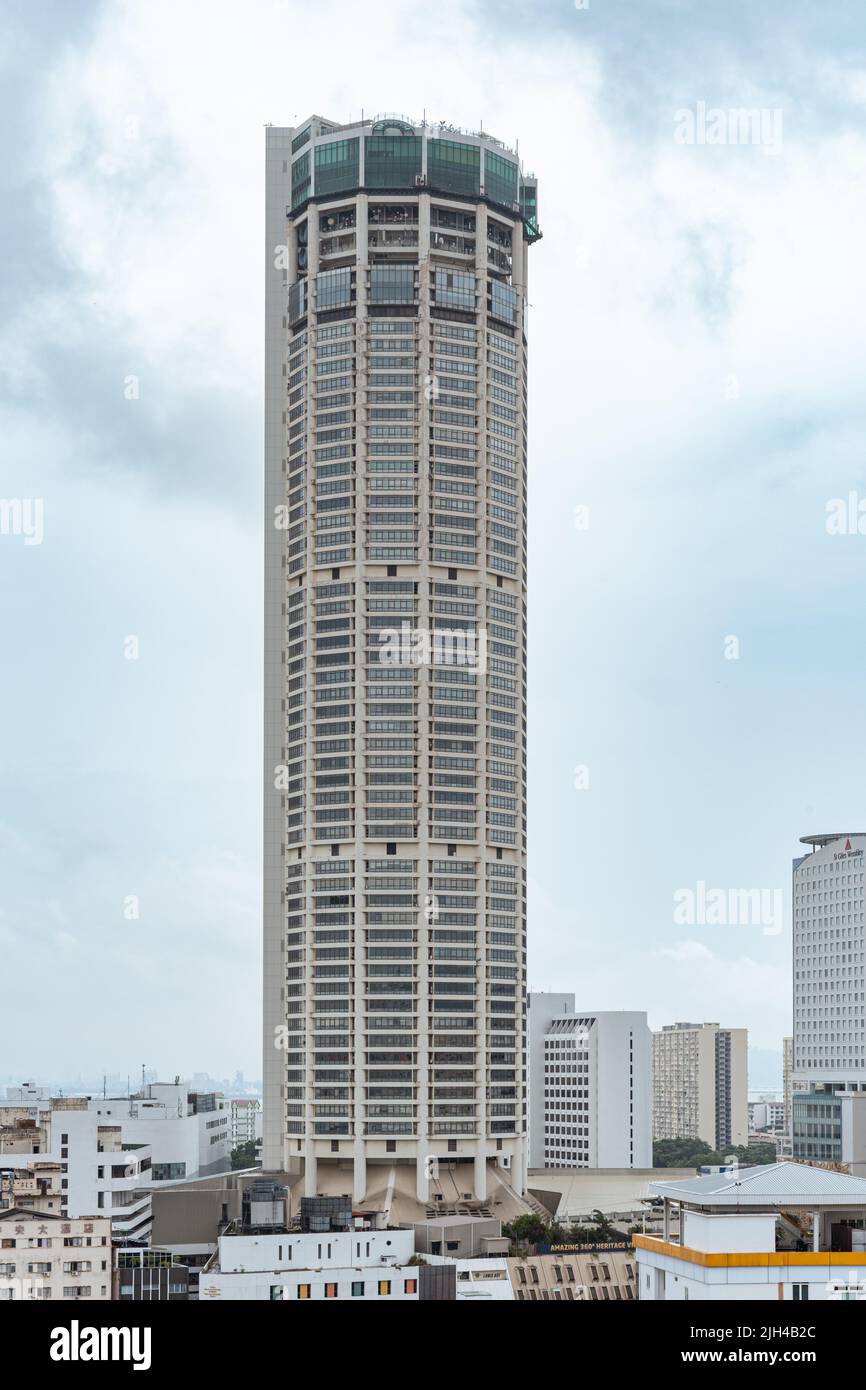 Komtar is a 65-storey high rise tower in Georgetown, one of the most prominent landmarks in Penang, completed in 1986. Stock Photo