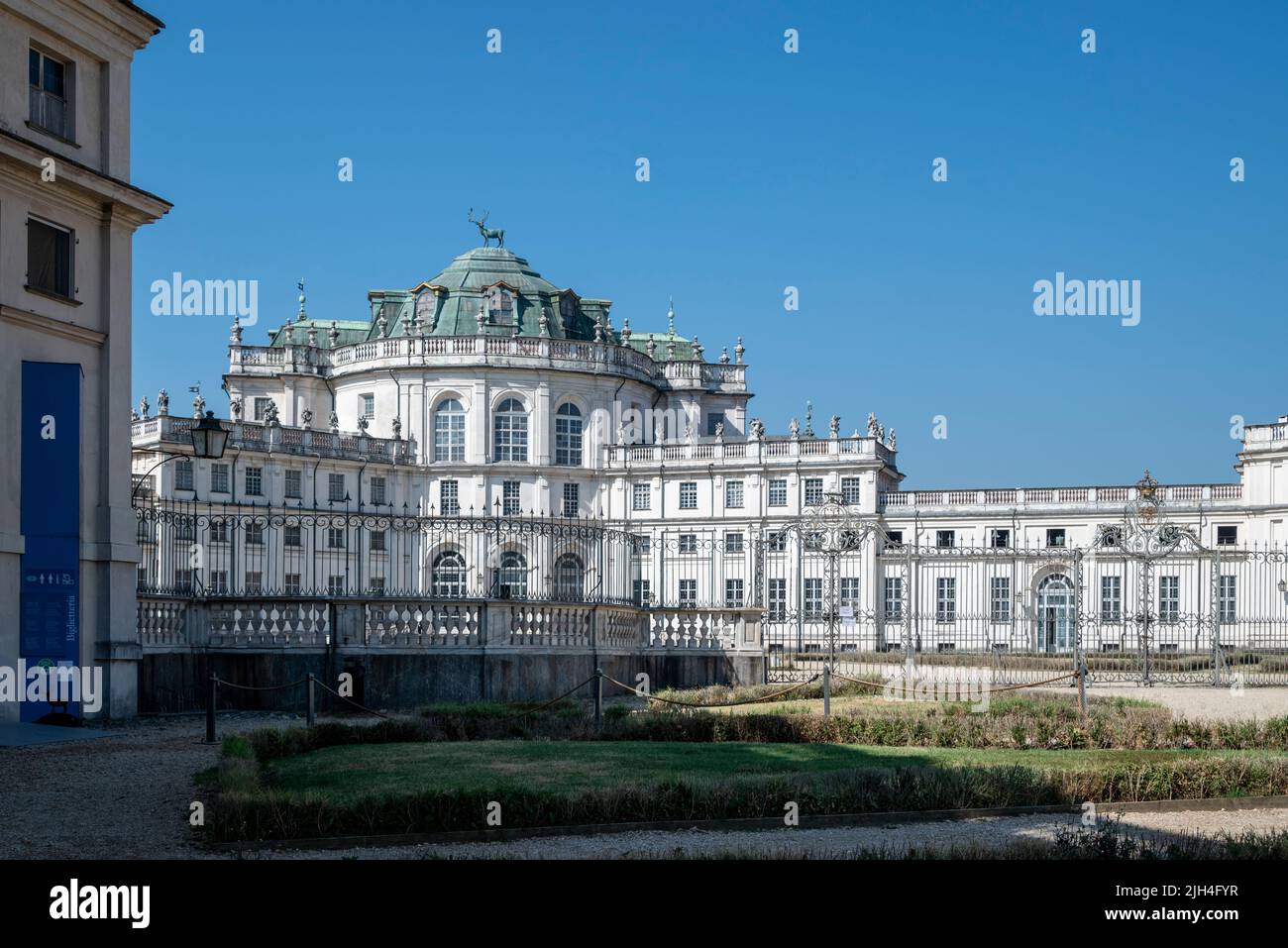 Stupinigi, Turin, Italy - 05 July 2022: Stupinigi hunting lodge: Outside the summer residence of King and Queen Savoy in the times when they reigned i Stock Photo