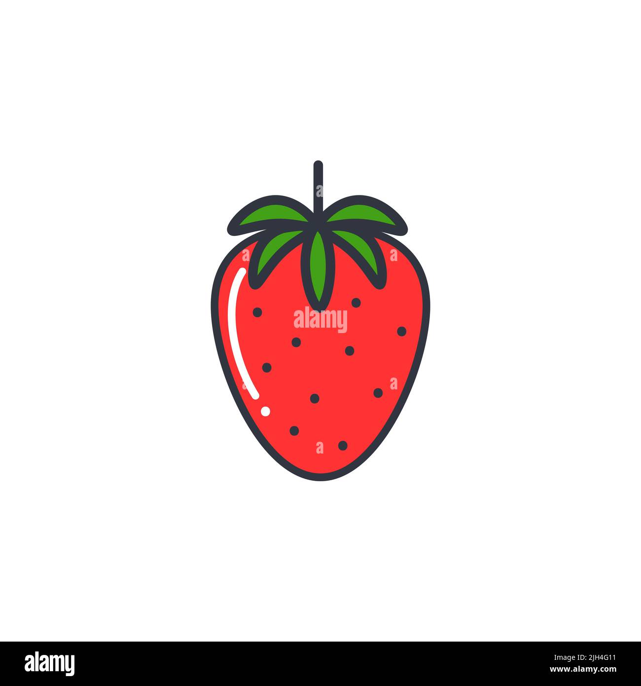 Strawberry color line icon isolated vector illustration Stock Vector ...