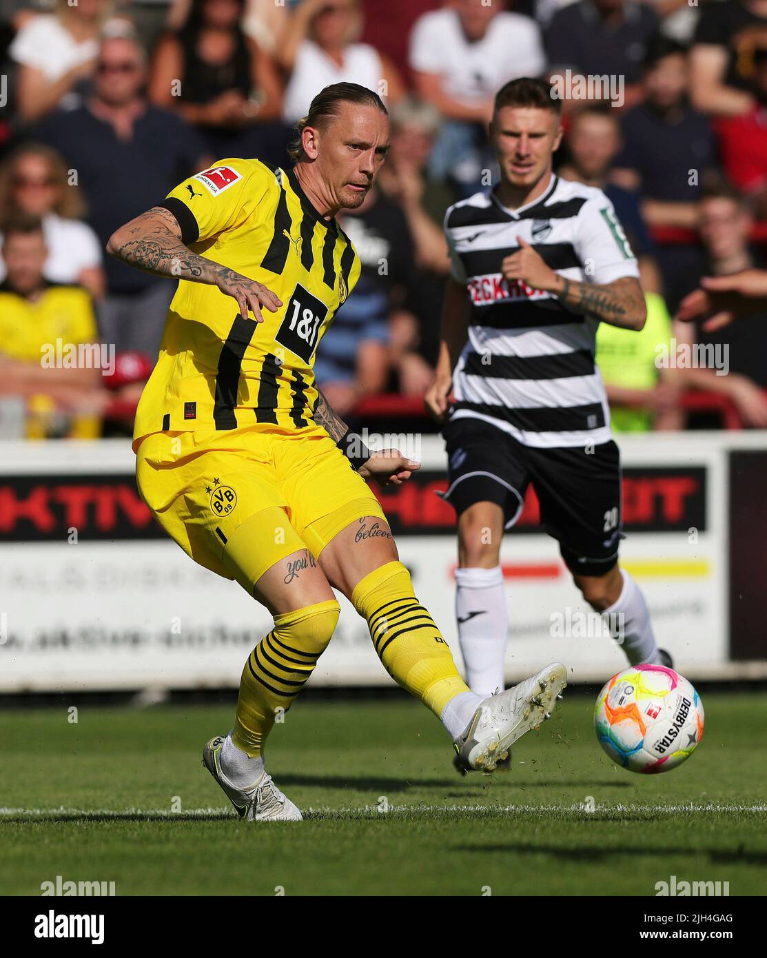 Exit, Germany. 14th July, 2022. firo : July 14th, 2022, football, 1st  Bundesliga, season 2022/2023, SC Verl - BVB, Borussia Dortmund Marco REUS,  BVB, single action Credit: dpa/Alamy Live News Stock Photo - Alamy