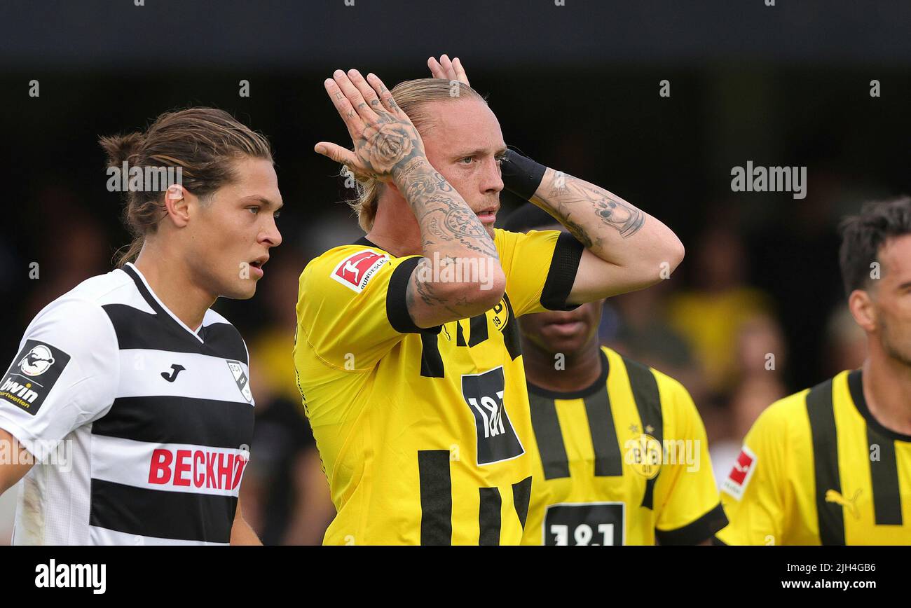 Exit, Germany. 14th July, 2022. firo : July 14th, 2022, football, 1st  Bundesliga, season 2022/2023, SC Verl - BVB, Borussia Dortmund Marco REUS,  BVB, single action Credit: dpa/Alamy Live News Stock Photo - Alamy