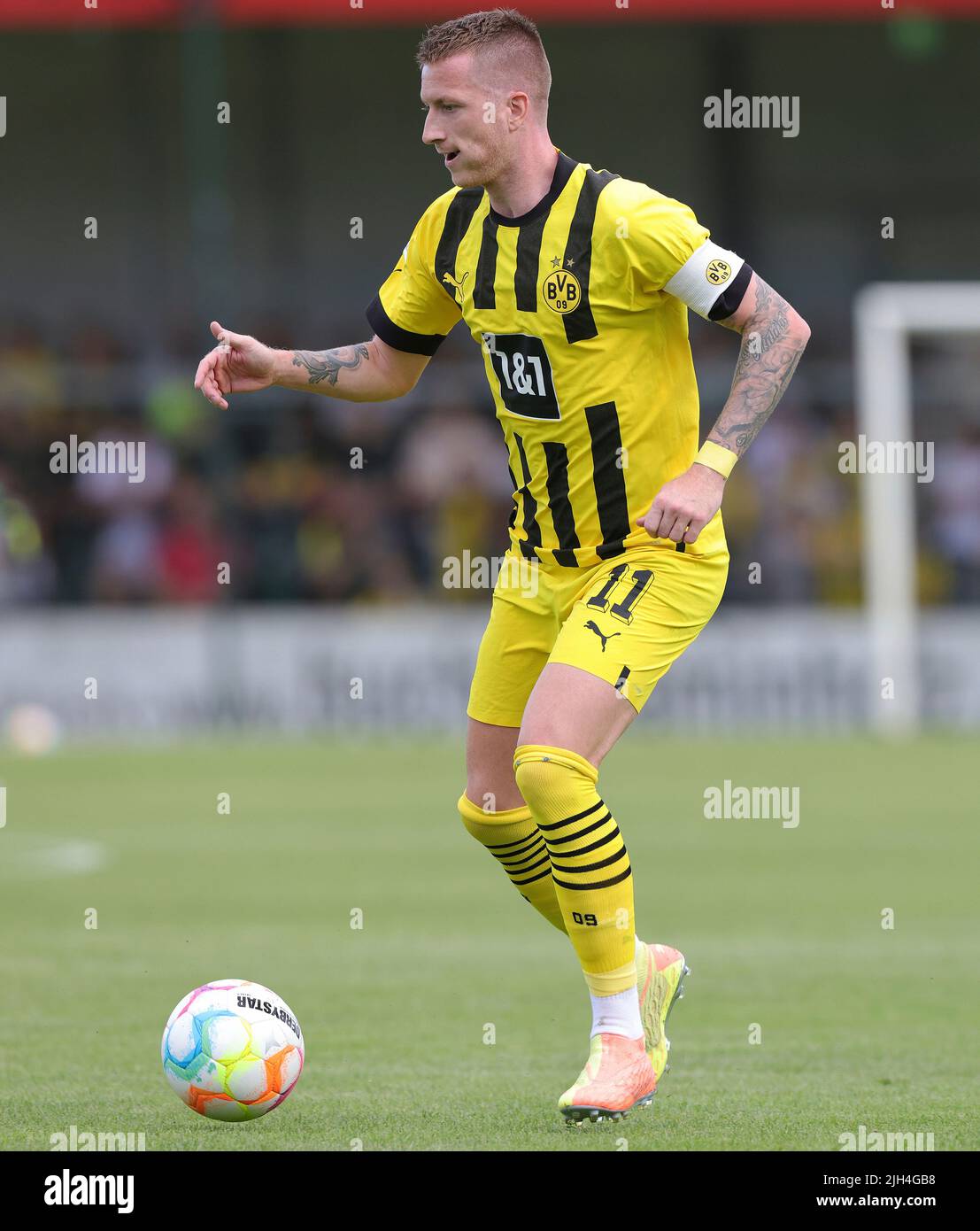 Exit, Germany. 14th July, 2022. firo : July 14th, 2022, football, 1st  Bundesliga, season 2022/2023, SC Verl - BVB, Borussia Dortmund Marco REUS,  BVB, single action Credit: dpa/Alamy Live News Stock Photo - Alamy