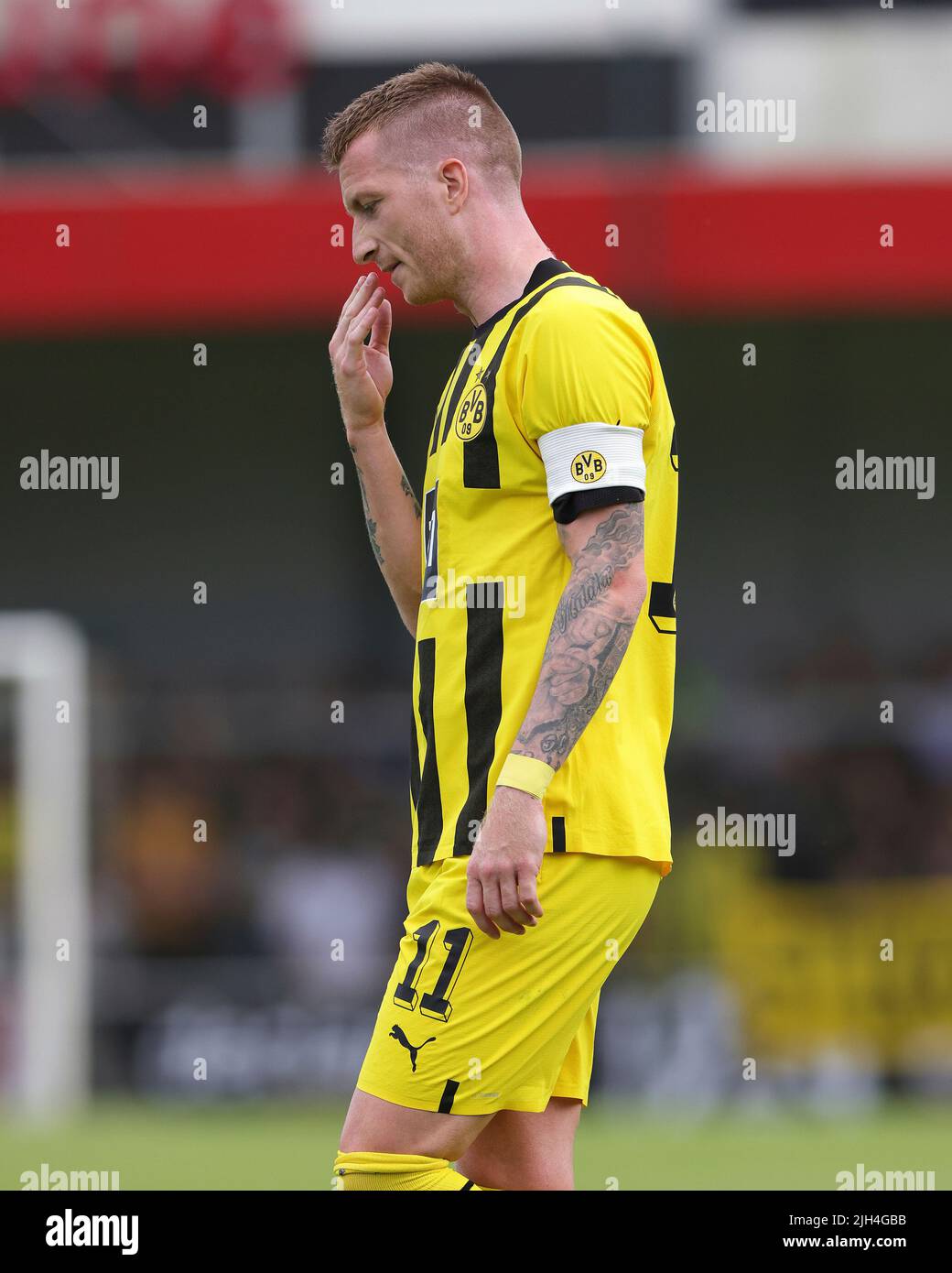 Exit, Germany. 14th July, 2022. firo : July 14th, 2022, football, 1st  Bundesliga, season 2022/2023, SC Verl - BVB, Borussia Dortmund Marco REUS,  BVB, single action Credit: dpa/Alamy Live News Stock Photo - Alamy