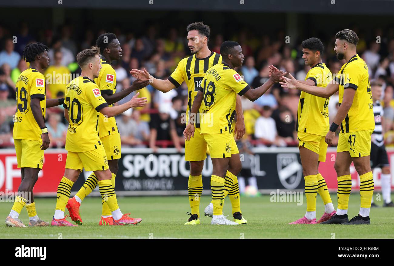 Exit, Germany. 14th July, 2022. firo : July 14th, 2022, football, 1st  Bundesliga, season 2022/2023, SC Verl - BVB, Borussia Dortmund Marco REUS,  BVB, single action Credit: dpa/Alamy Live News Stock Photo - Alamy