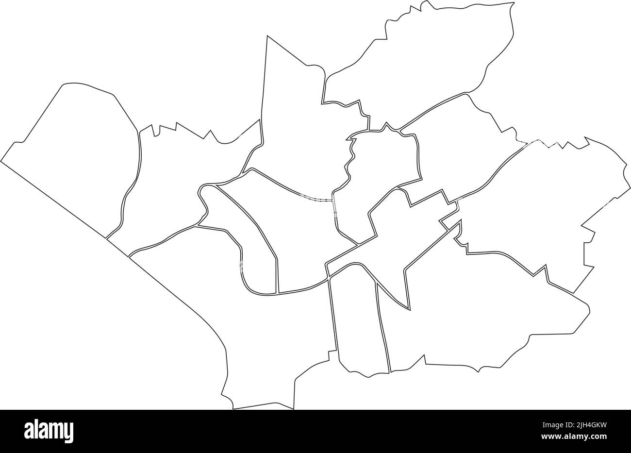 White districts map of LEVERKUSEN, GERMANY Stock Vector Image & Art Alamy