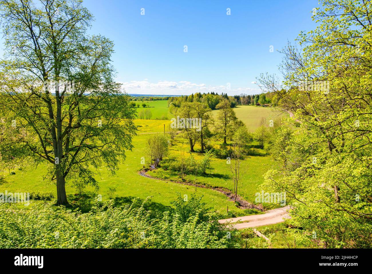 Rural landscape view in summer Stock Photo - Alamy