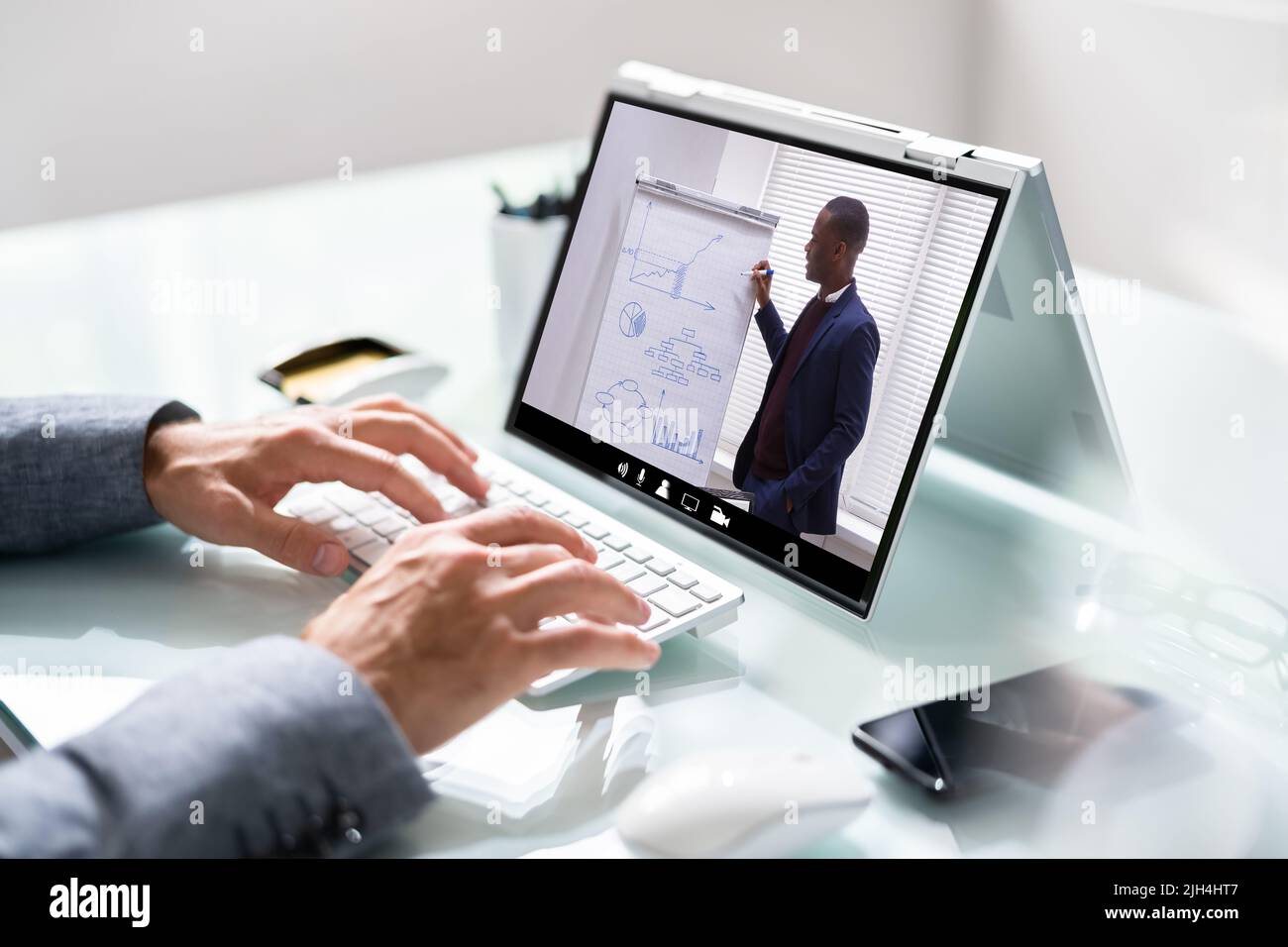 Coaching Lecture And Virtual Remote Training Session Stock Photo
