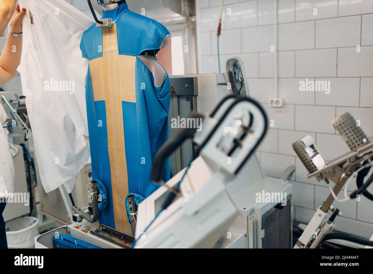 Iron Dryer Mannequin on Dry cleaning clothes steamer. Clean cloth