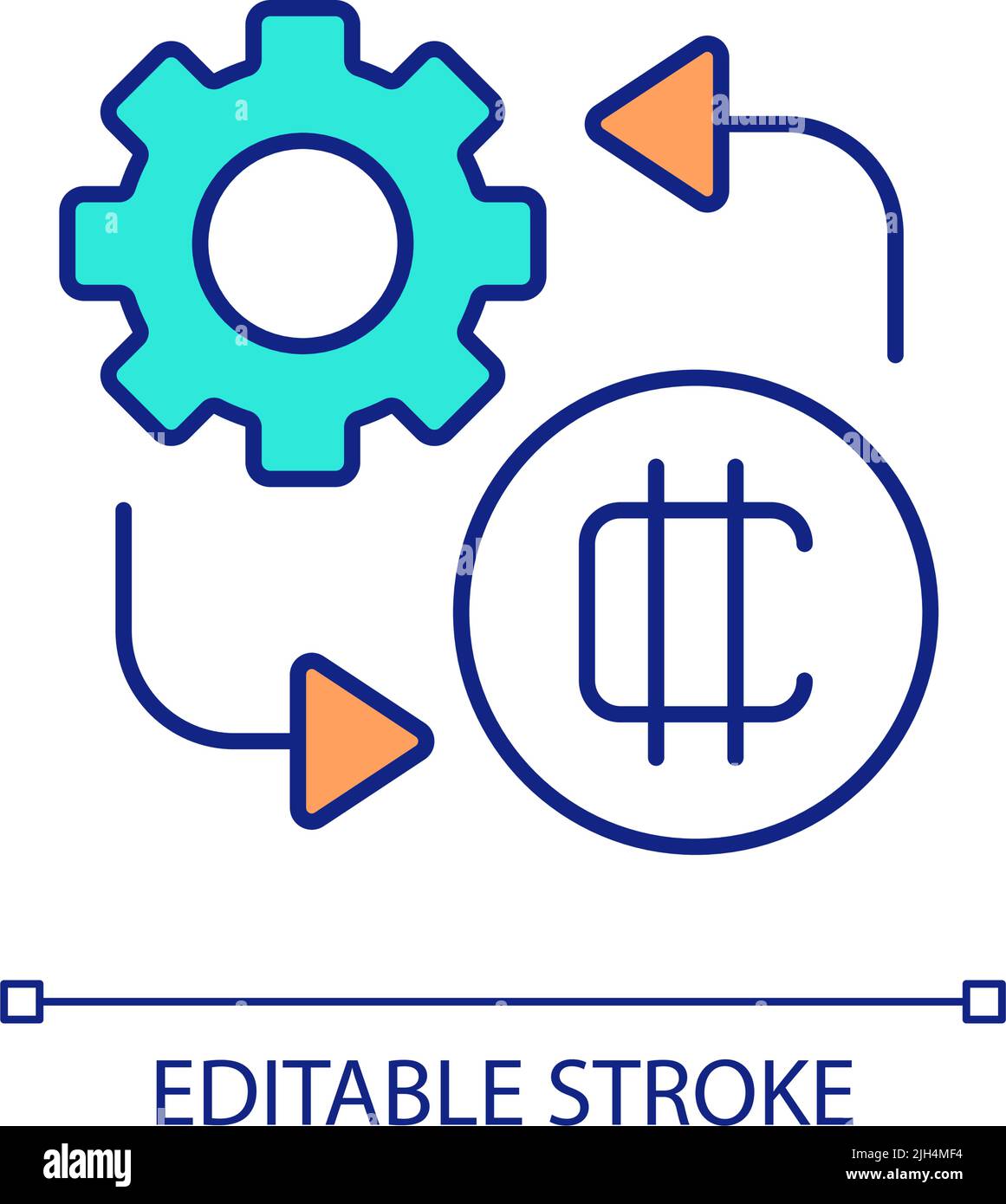 Maintaining cryptocurrency trading RGB color icon Stock Vector