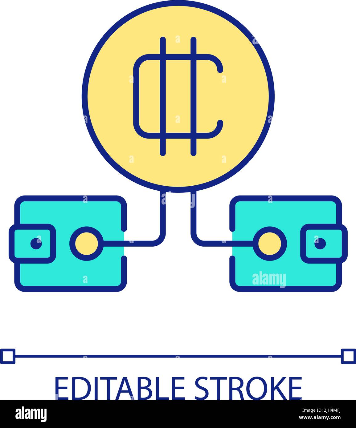 Create different crypto wallets RGB color icon Stock Vector