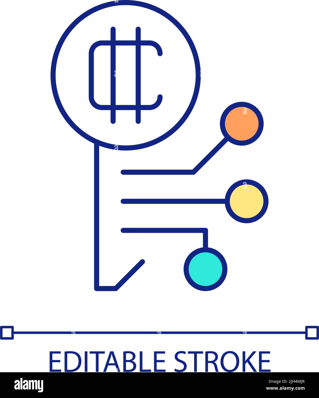 Crypto keyphrase RGB color icon Stock Vector