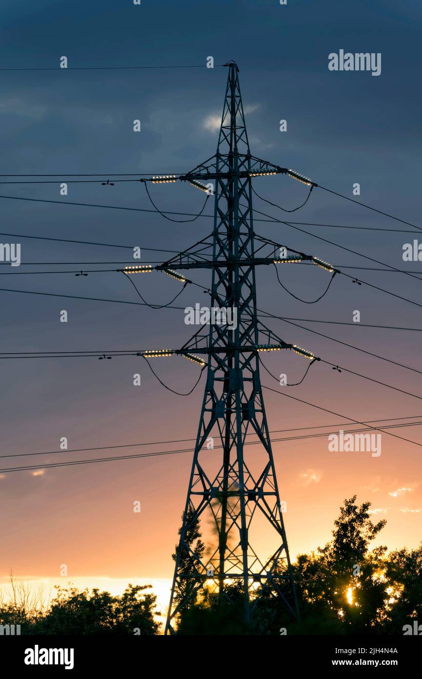 metal pole for high voltage,Bulgaria, Stock Photo