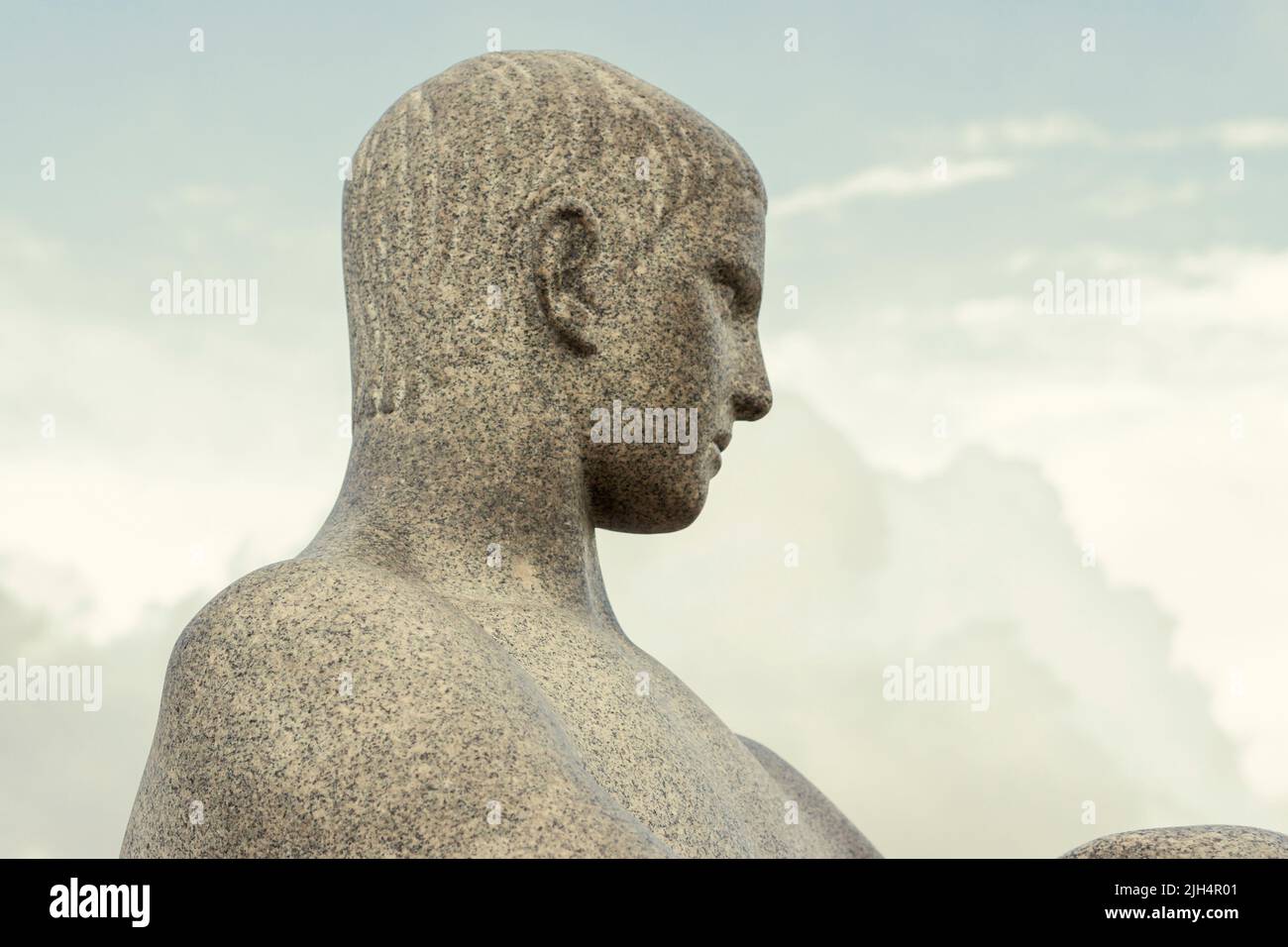 The humans figures made in granite are located inside the Frogner Park. Oslo, Ostlandet. Norway Stock Photo