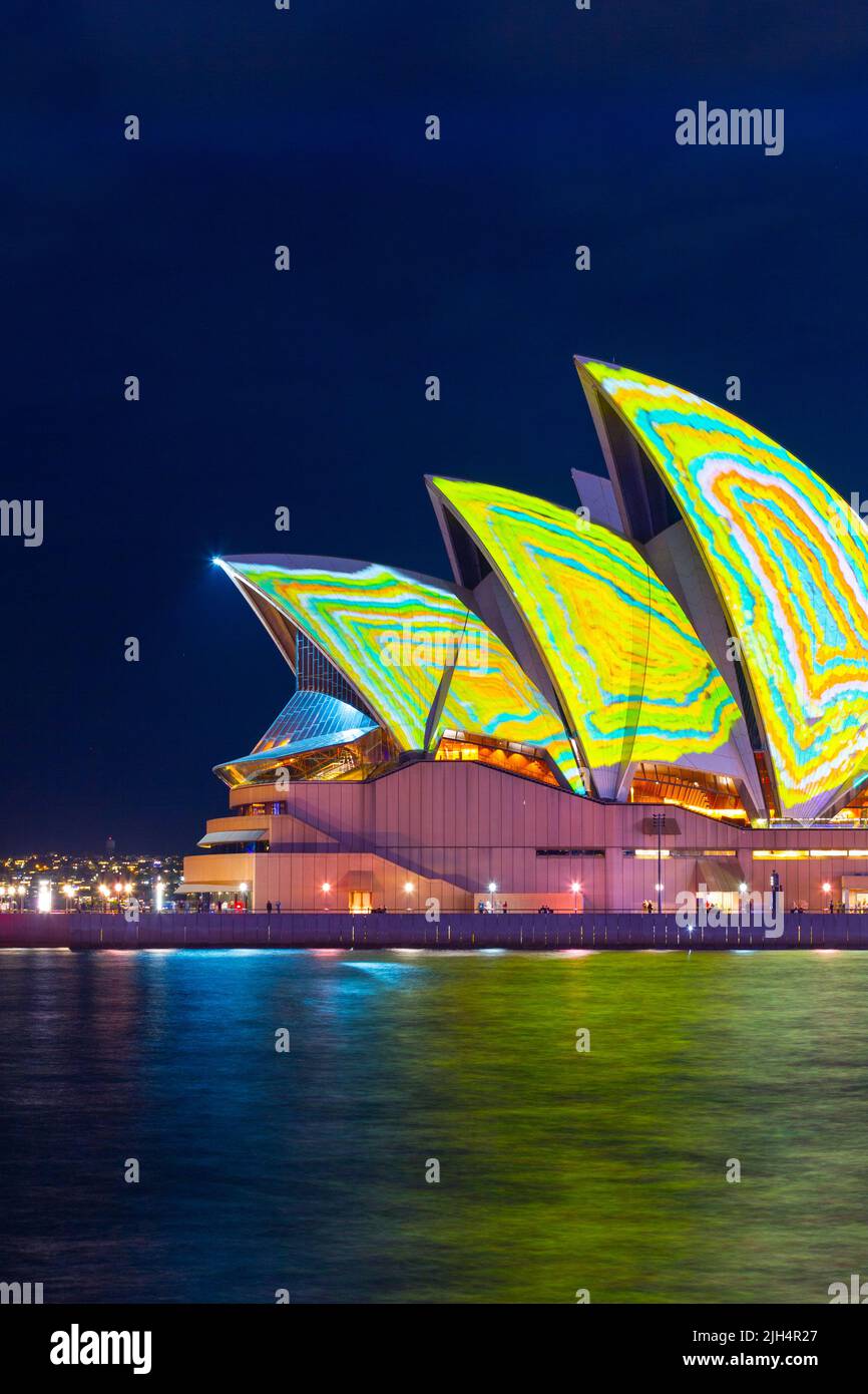 Special Lighting Adorns Sydney Opera House In Sydney, Australia, During ...