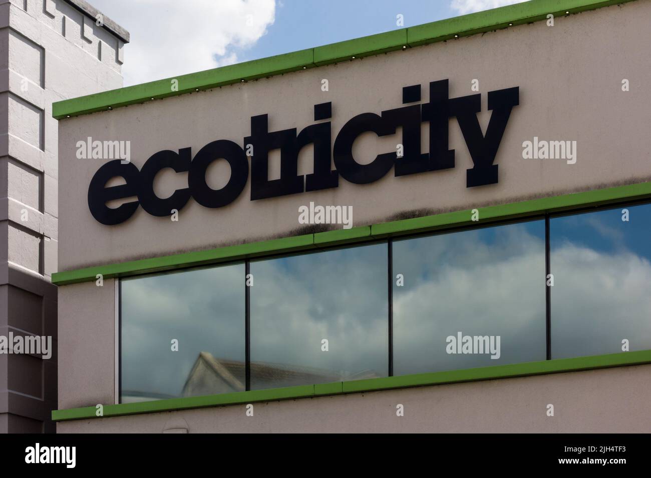 Ecotricity green energy company logo, Stroud, Gloucestershire, UK Stock Photo