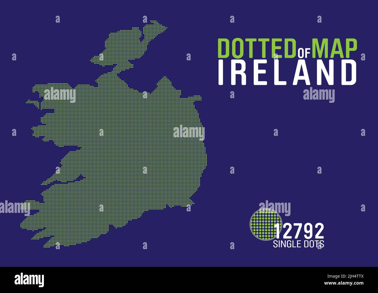dotted map of ireland Stock Vector
