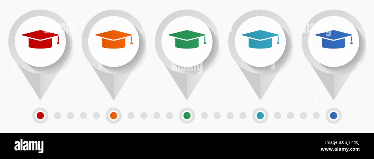 Education, graduation concept vector icons, infographic template easy ...