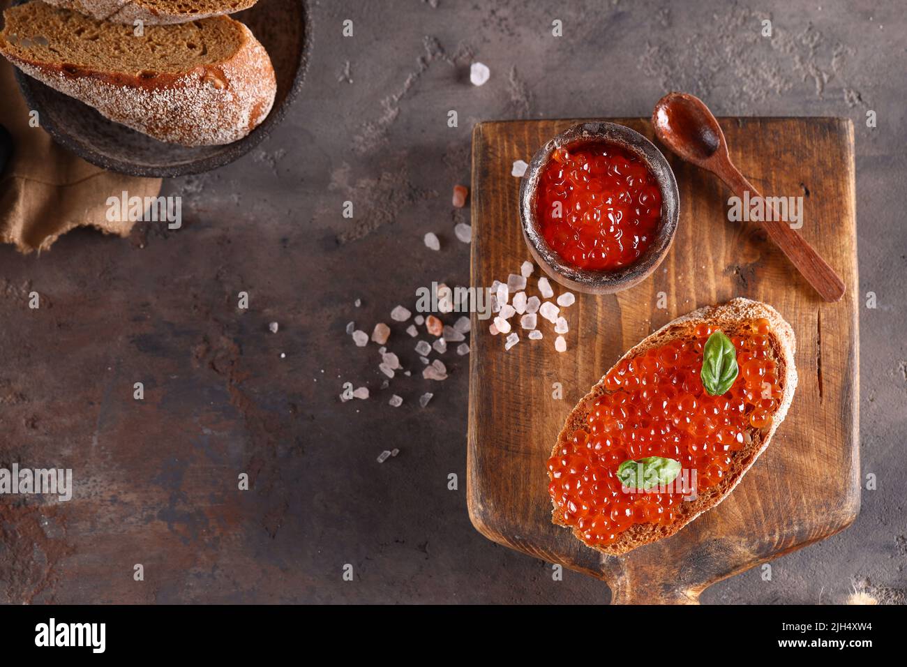 delicacy food red caviar appetizer Stock Photo - Alamy