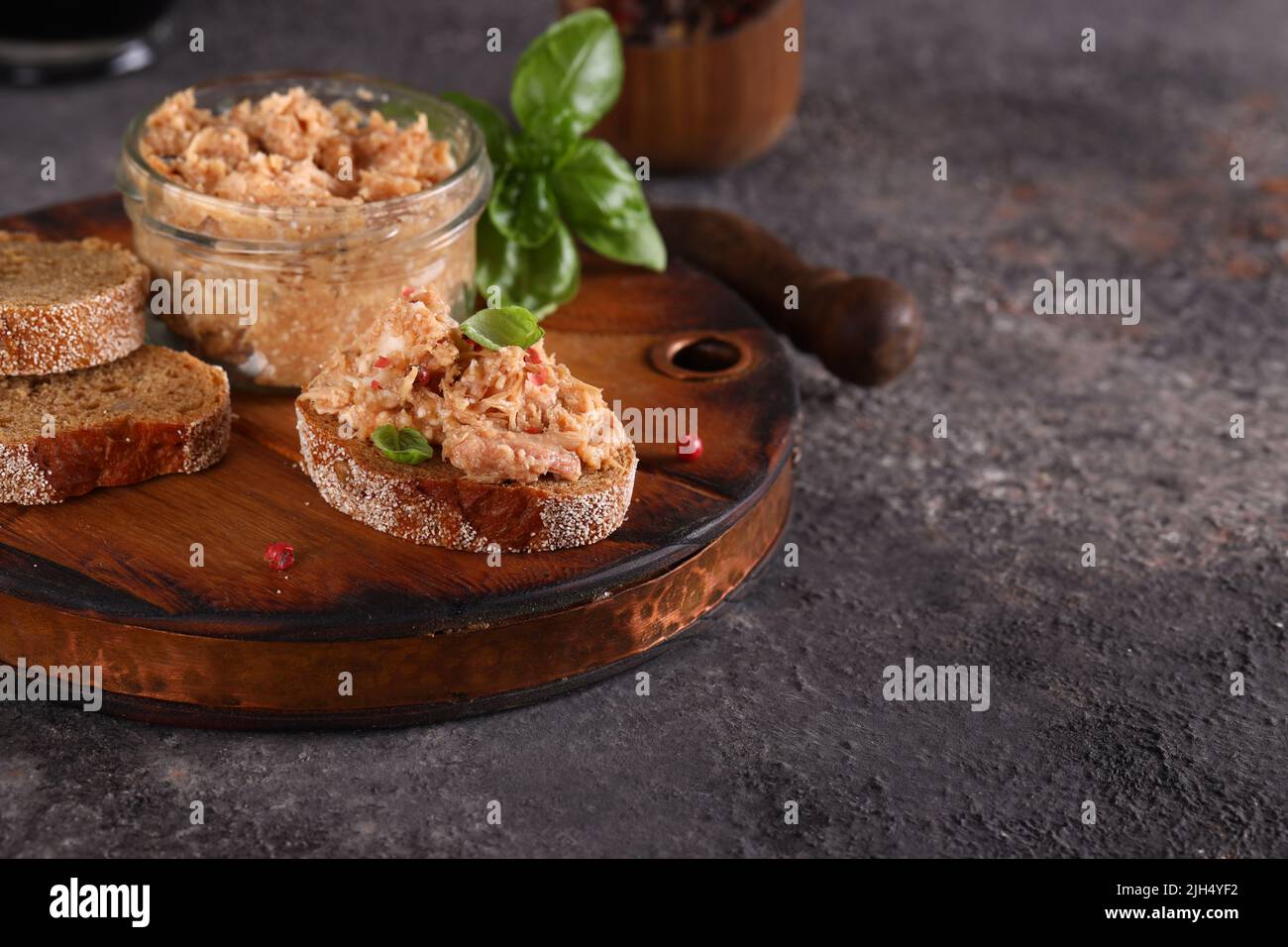 turkey meat riet with rye bread Stock Photo Alamy