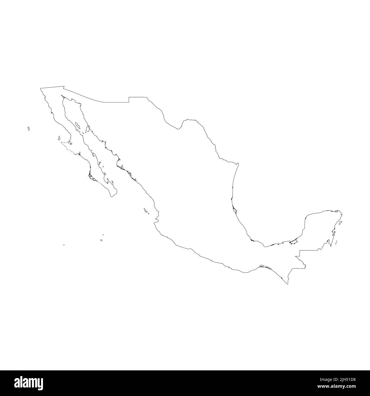 Mexico vector country map outline Stock Vector Image & Art Alamy