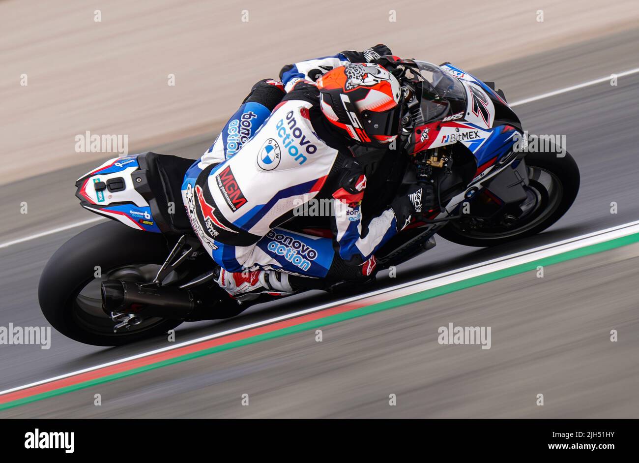 Bonovo Action BMW's Loris Baz during day one of the MOTUL FIM Superbike World Championship 2022 at Donington Park, Leicestershire. Picture date: Friday July 15, 2022. Stock Photo