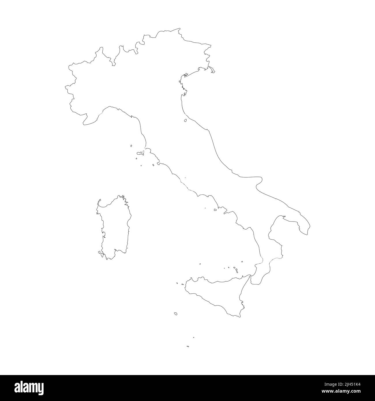 Italy vector country map outline Stock Vector
