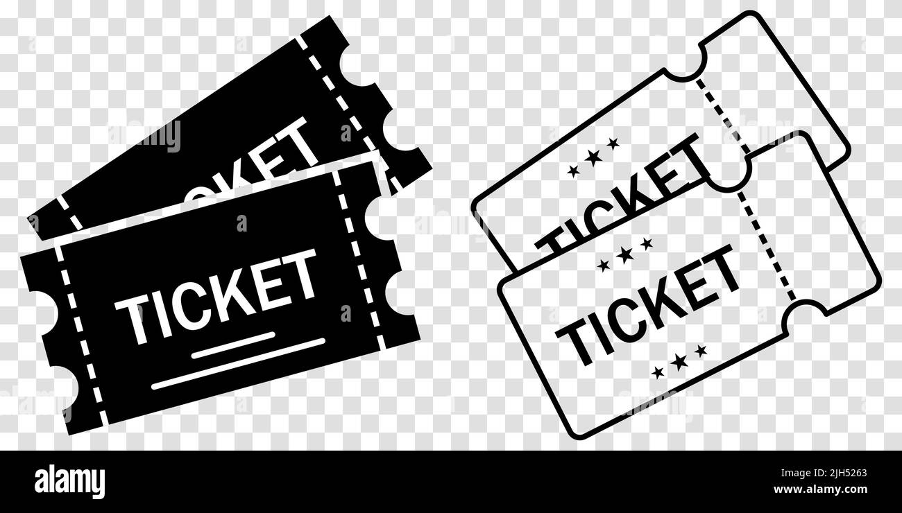 Set of ticket icons. Flat and line art style. Vector illustration ...