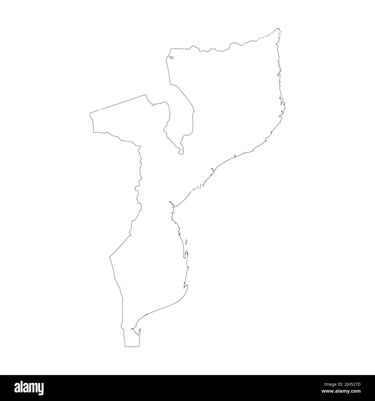 Mozambique vector country map outline Stock Vector Image &amp; Art - Alamy