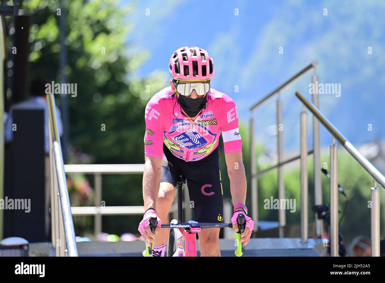 Sainte-Etienne, France, 15th July 2022. Rigoberto Uran of Colombia and EF Education-Easypost seen during Stage 13 of the Tour De France, Le Bourg D’Oisans to Sainte-Etienne. Credit: Pete Goding/Alamy Live News Stock Photo