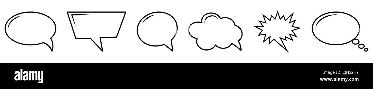 Speech bubbles icons. Doodles set Stock Vector