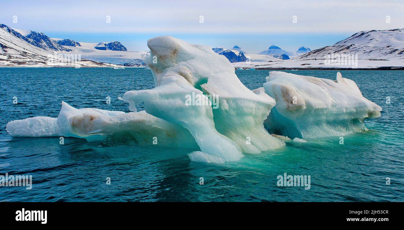 Glacier Ice, Drift floating Ice, Signehamna Harbor, Nordvest