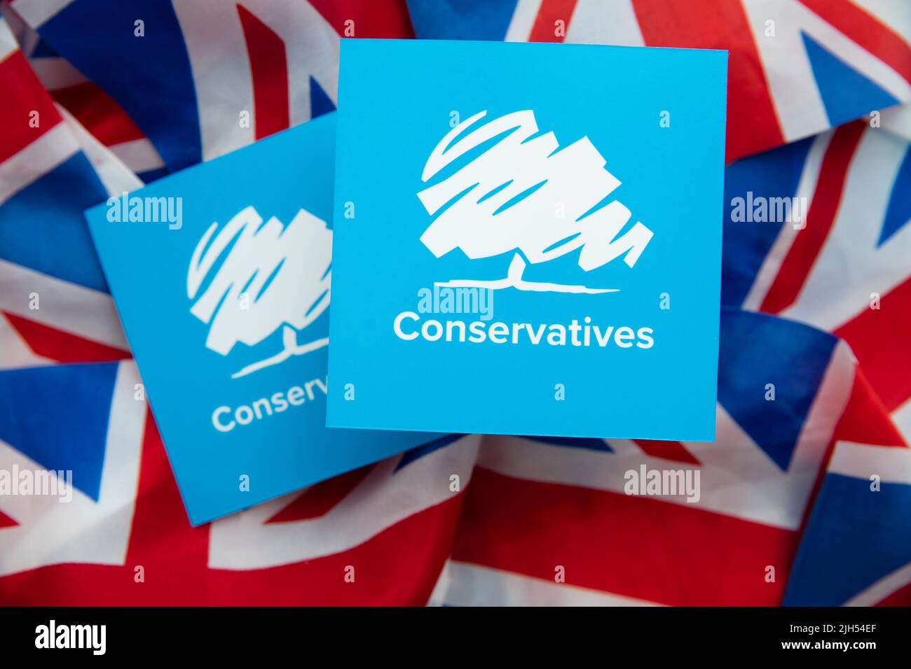 Uk Conservative Ribbon Conservative party logo england hi-res stock photography and images - Alamy